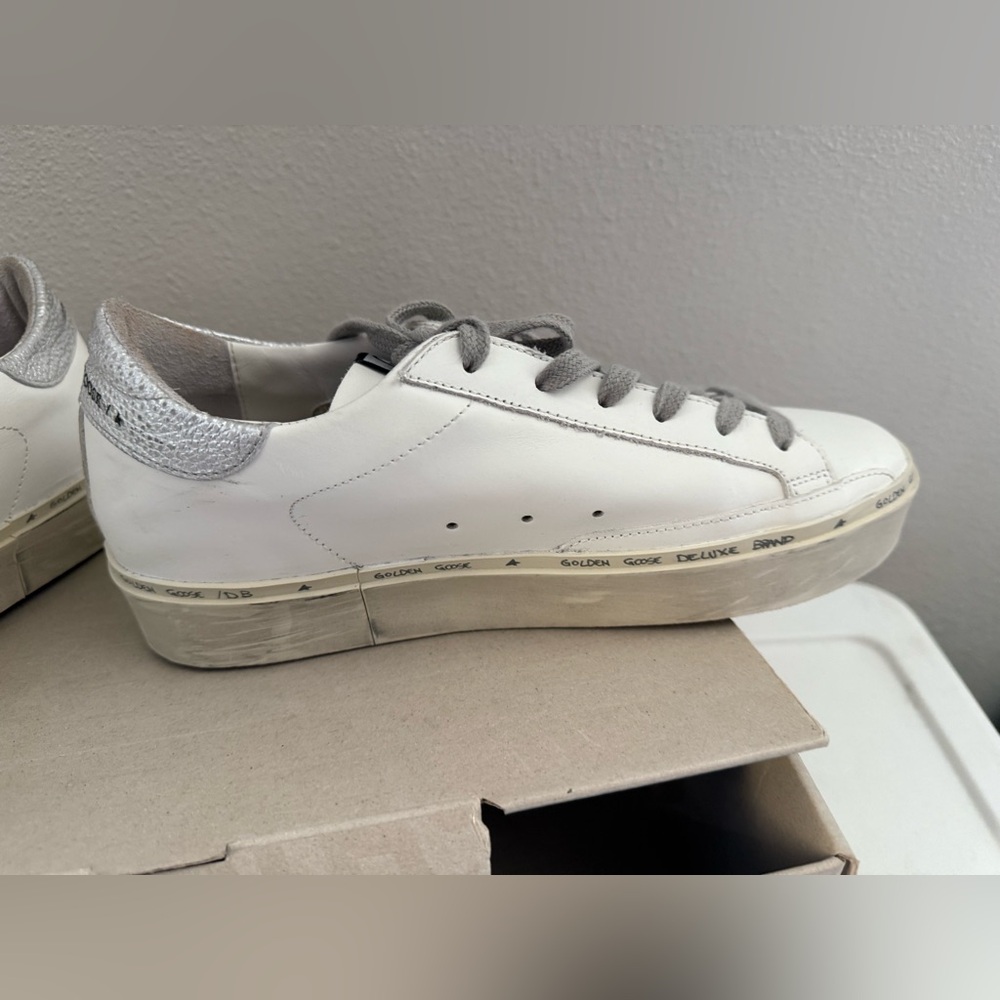 COPY - Golden goose hi star sneaker in white & silver size 38.. - Picture 7 of 9